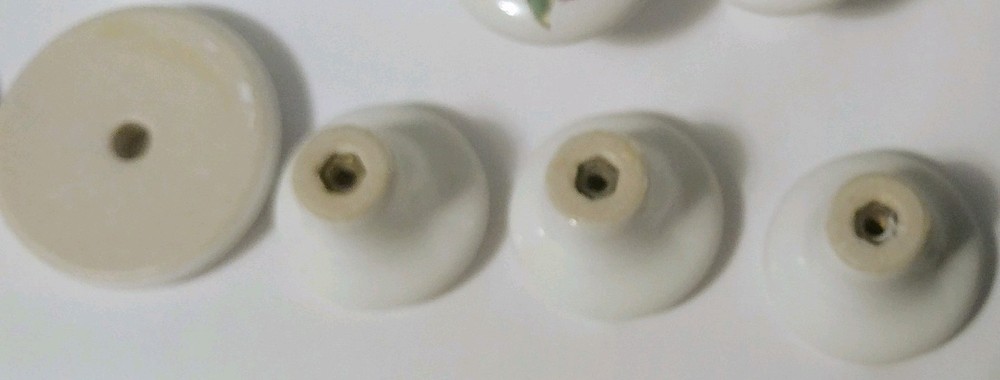 Vintage Lot 12 Ceramic Pulls Handles Knobs PLUMS HTF