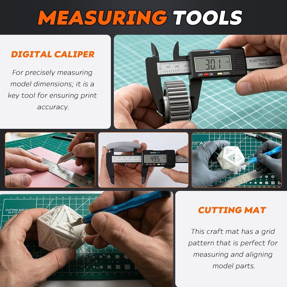 45 Pieces 3D Printer Tools Kit 3D Printing Accessory Includes Deburring Tool