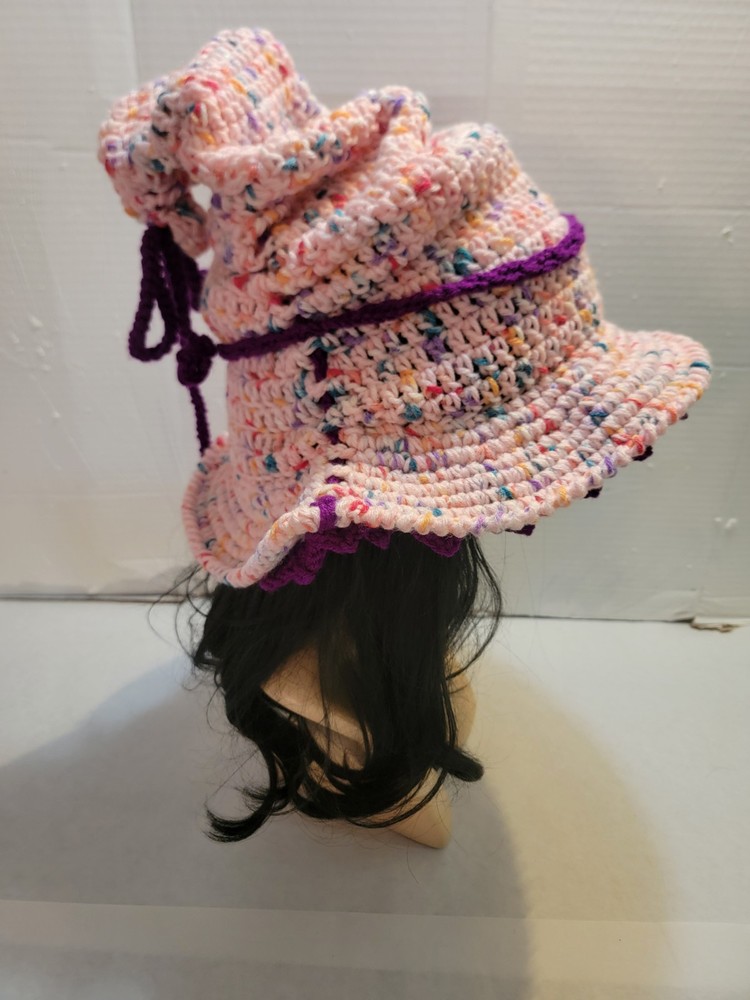 Handmade Crochet Pink Wizard Hat