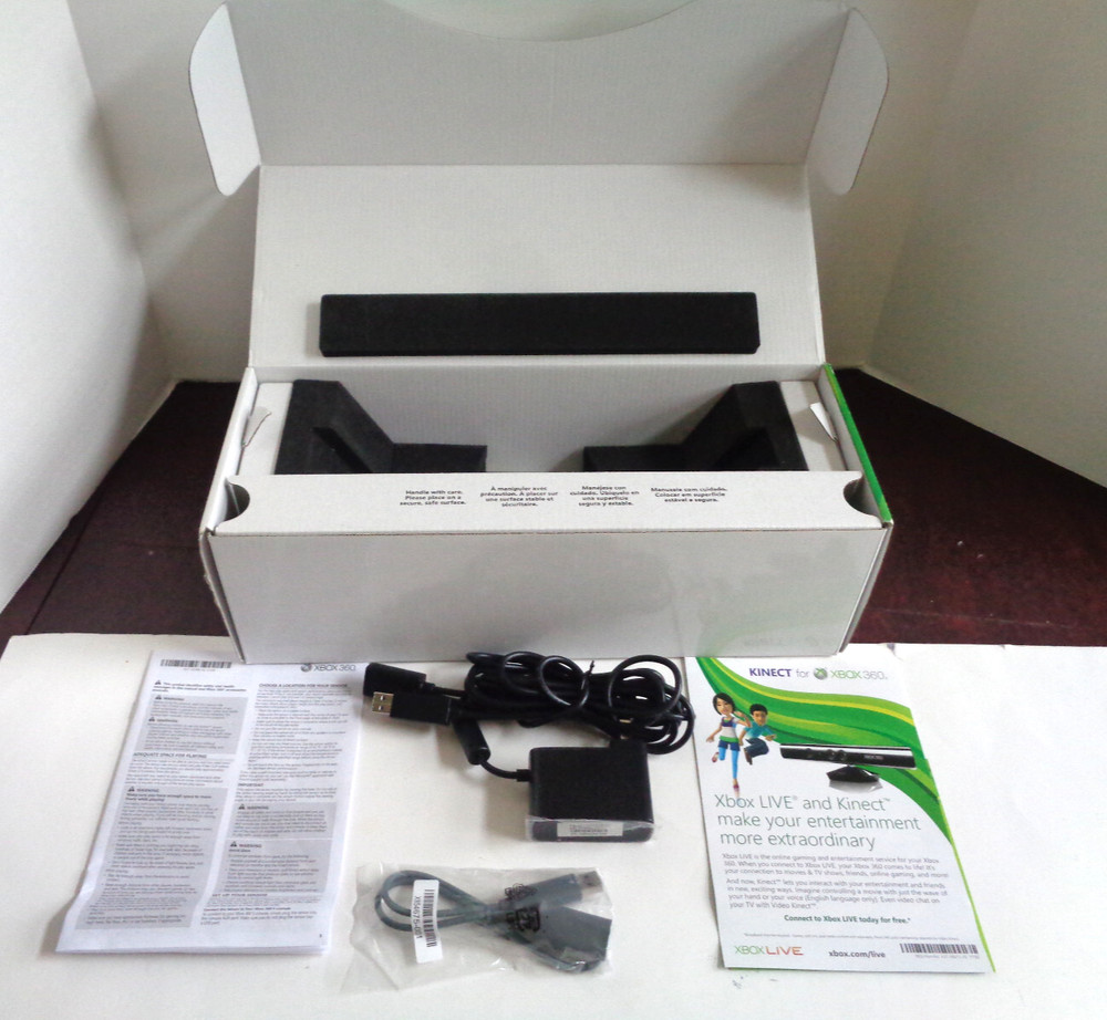 EMPTY BOX Cables & Manual NO SENSOR UNIT - Xbox 360 KINECT Sensor Bar Model 1414