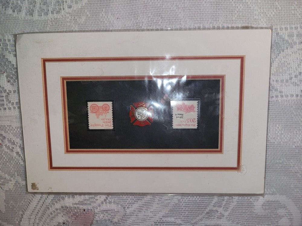 Firefighter Maltese Cross And Stamp Set Display