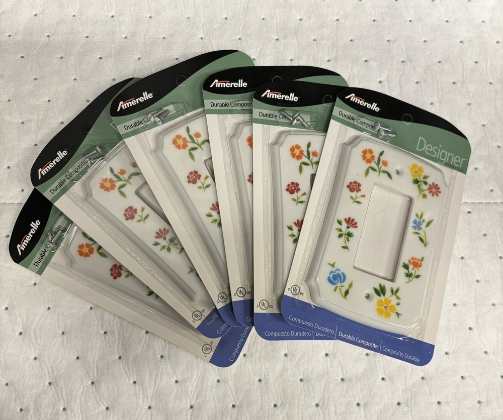 *NEW* Amerelle Durable Composite Designer Decor Wall Plate Floral - 6 Pack