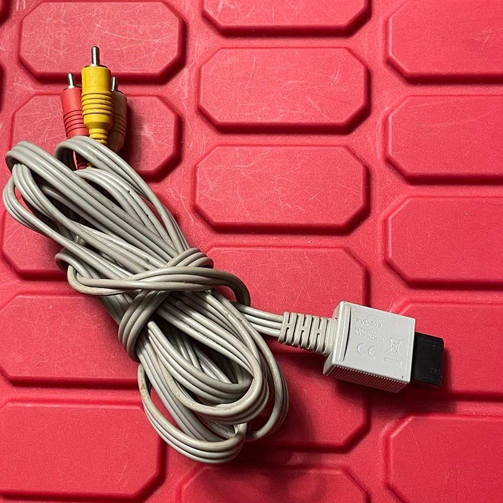 Nintendo Wii Replacement AV Video Composite Cable Model Number RVL-009 Pre Owned