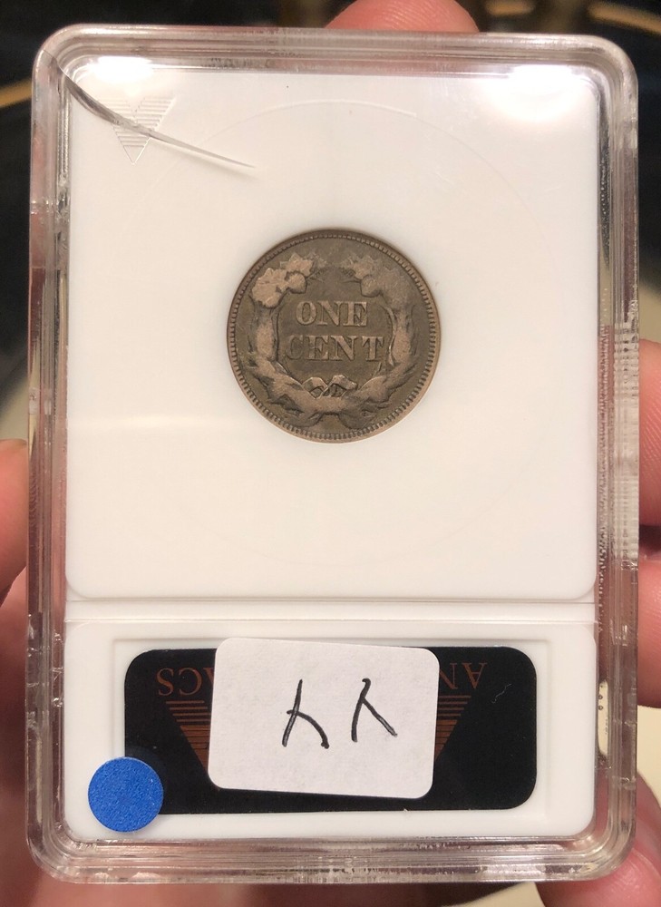 1857 Flying Eagle Cent ANACs VF20 Soapbox Holder CRACK Clashed Dies Snow 9