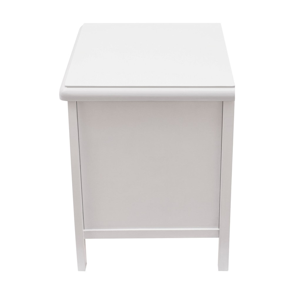 Assembly Free Solid Wood Nightstand White Bedside Table