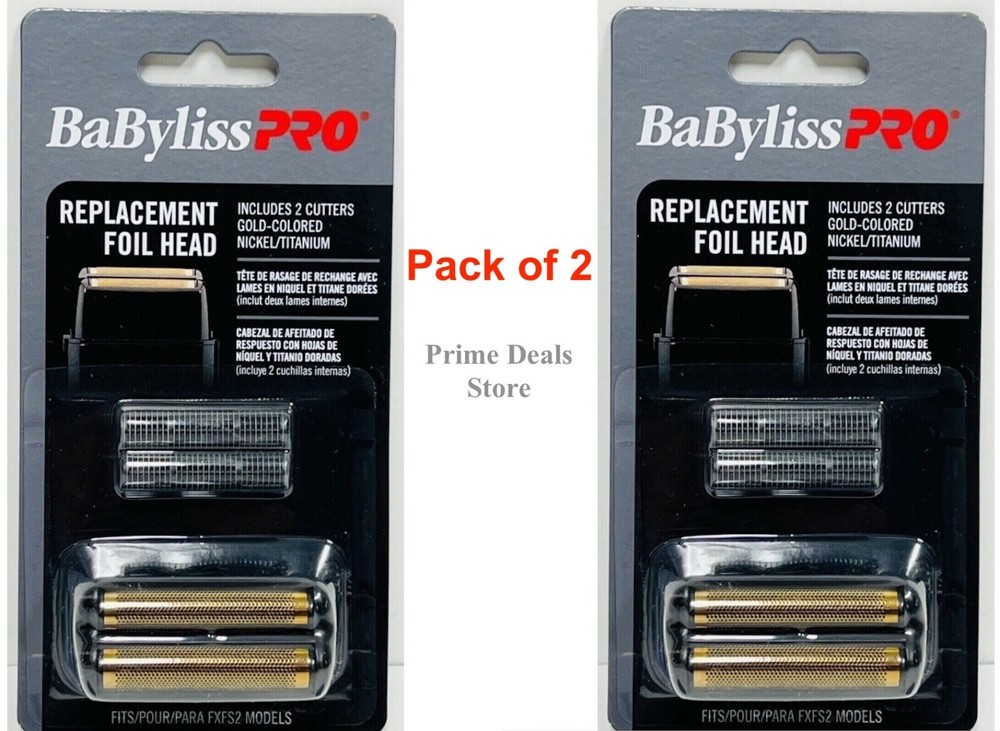 2 PACK - BaByliss PRO FXRF2B Replacement Shaver Foil Head & Cutter Black - NEW