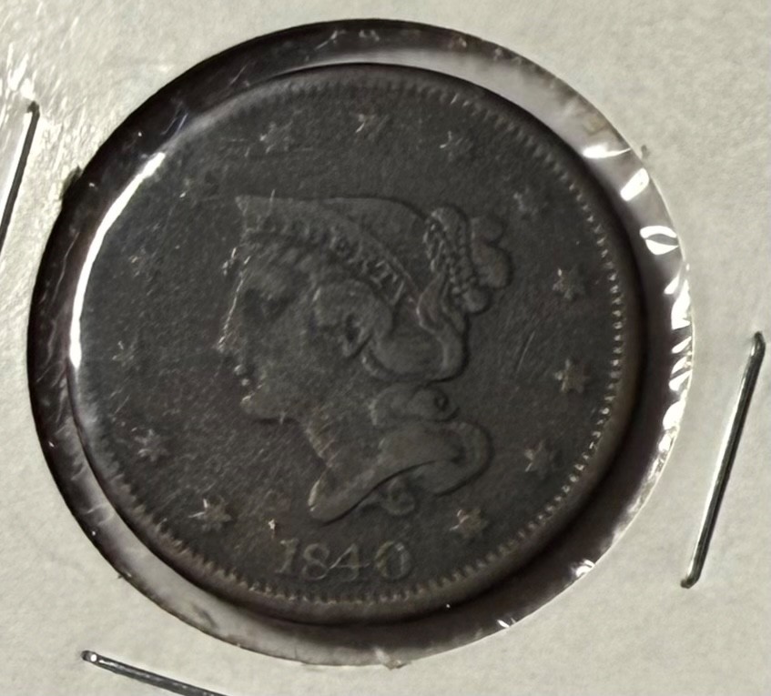 1840 braided hair large cent