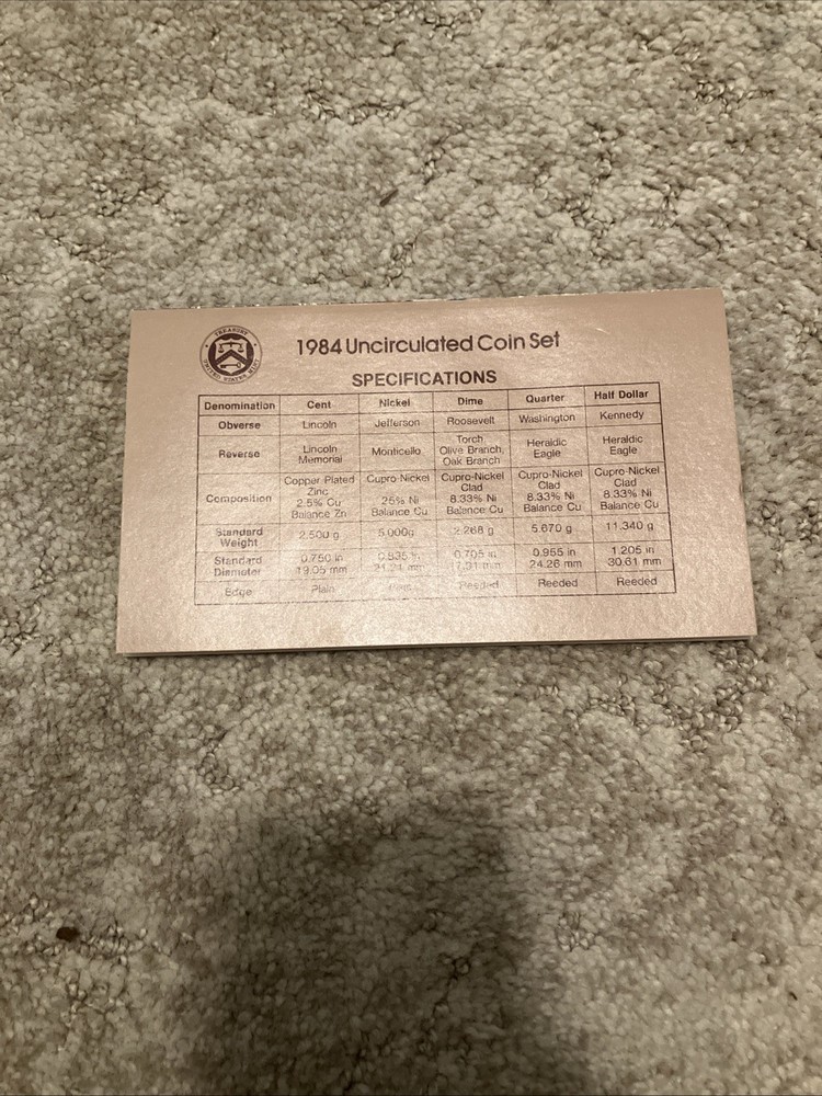 U.S. Mint 1984 Uncirculated Coins