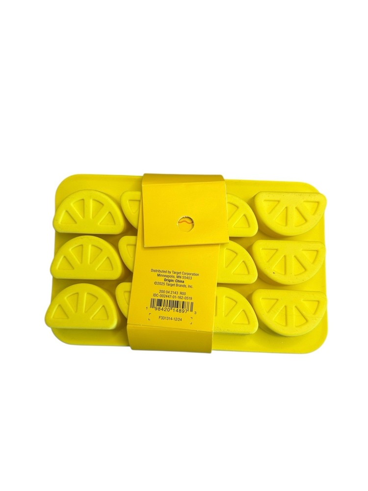 Sun Squad Lemons Ice Mold Yellow Silicone Mini Ice Tray