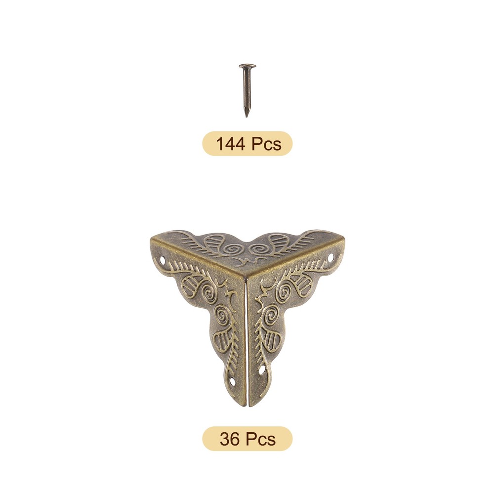 36 Pcs 25mm Decorative Box Corner Cover, Corner Protector, Bronze