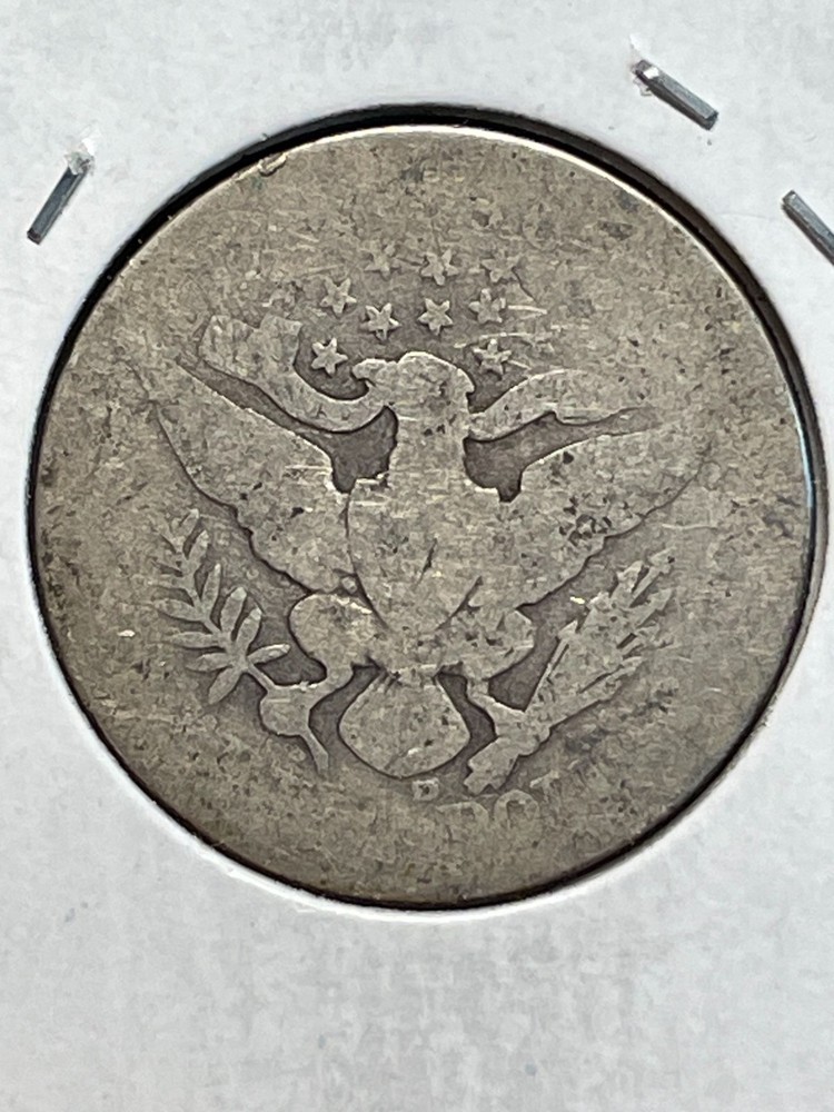 1907D Barber QUARTER Good 90% Silver #56