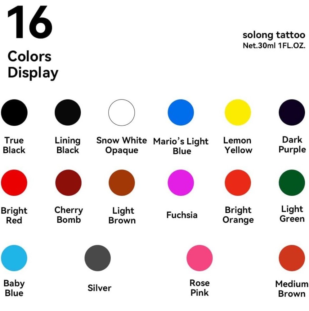 Solong Tattoo ink 16 Piece Set