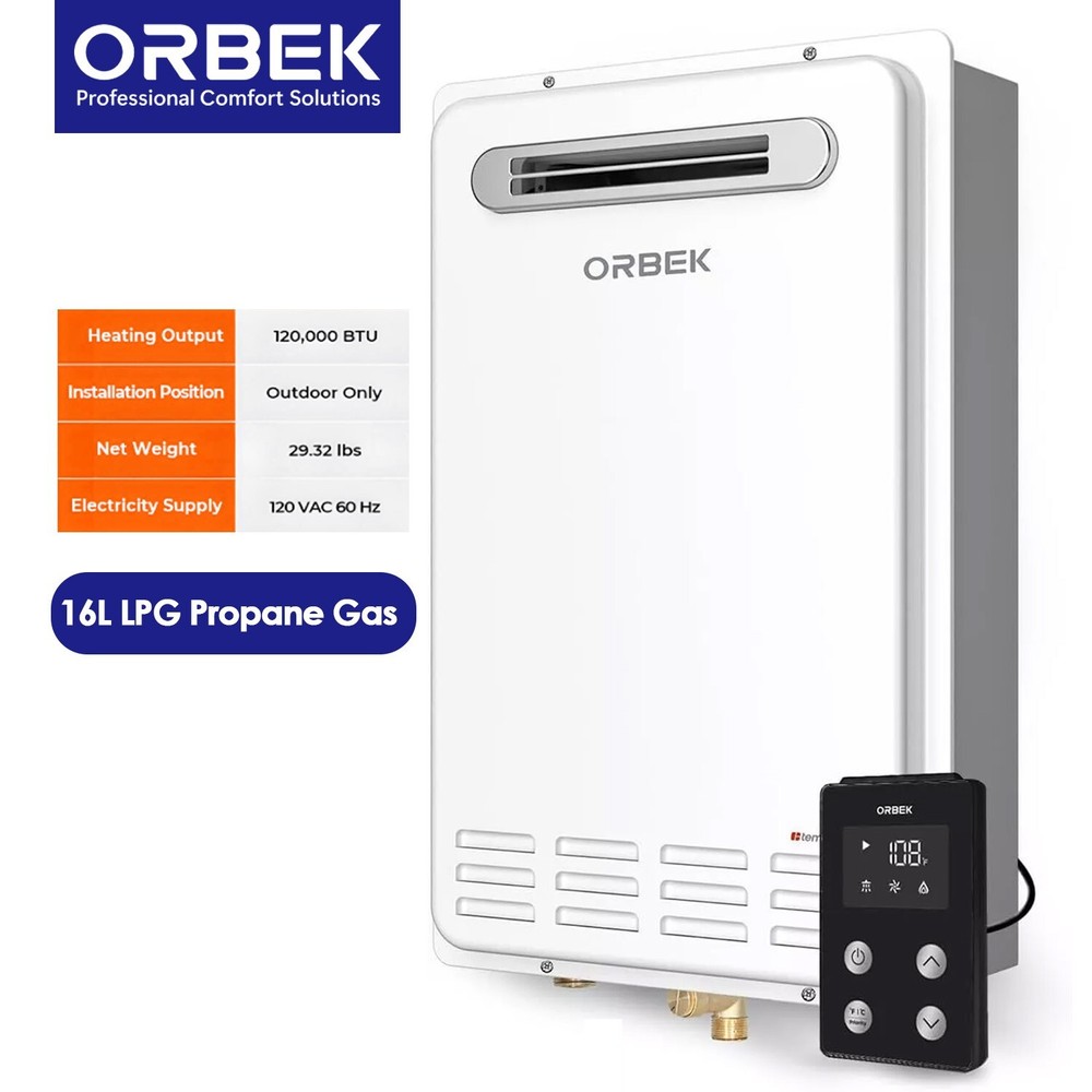 Instant Hot Water Heater Tankless 5.1GPM 120,000 BTU Propane Outdoor On Demand