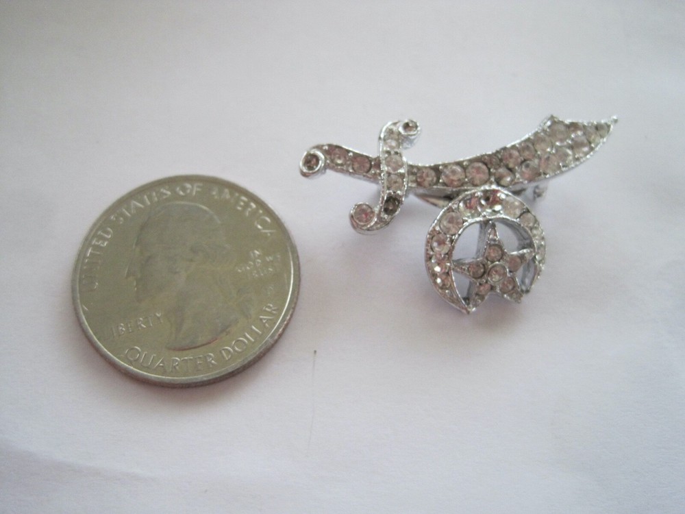 Masonic Sword Star Moon Pin
