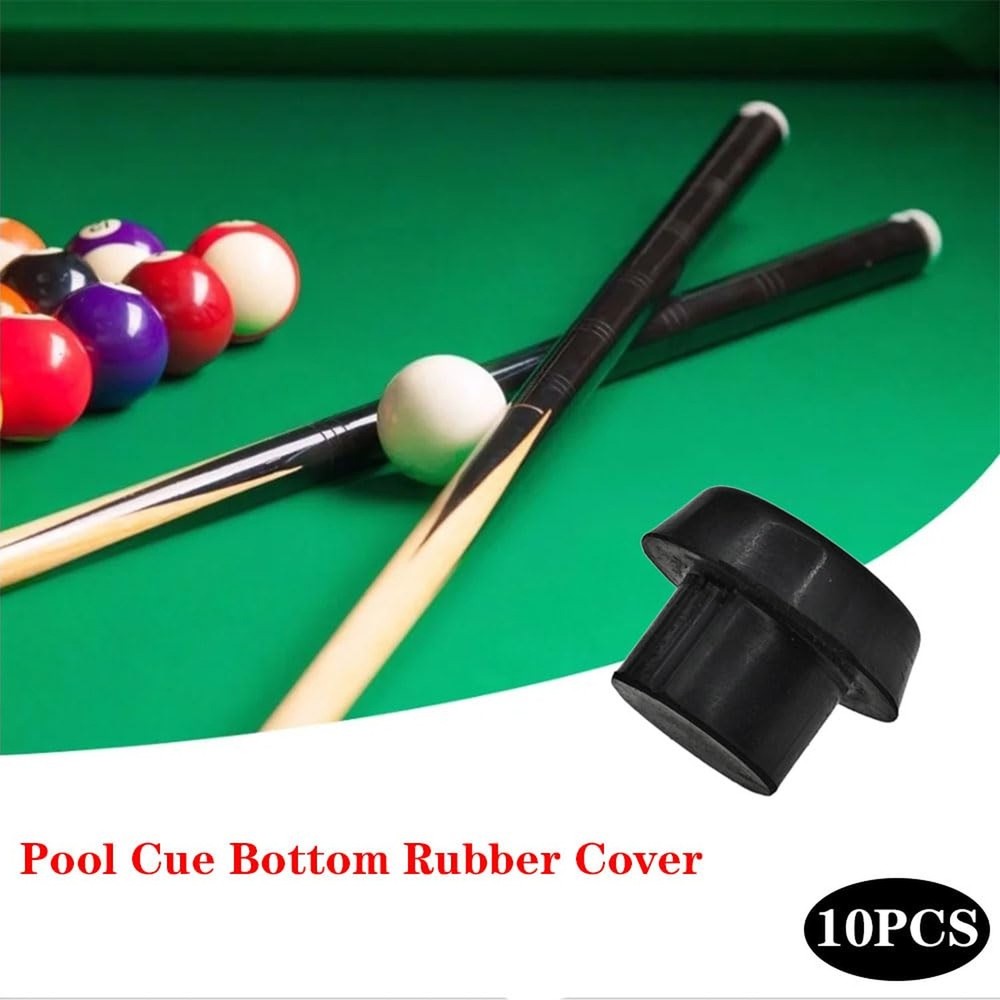 8 PCS Pool Cue Bottom Rubber Cover Pool Cue Bottom Plug Pole Tail Cover Prote...