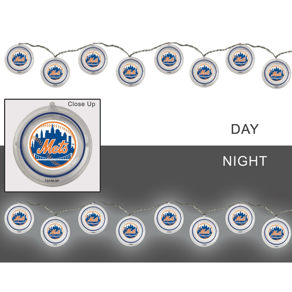 New York Mets String Lights 12-3.5" w/Timer
