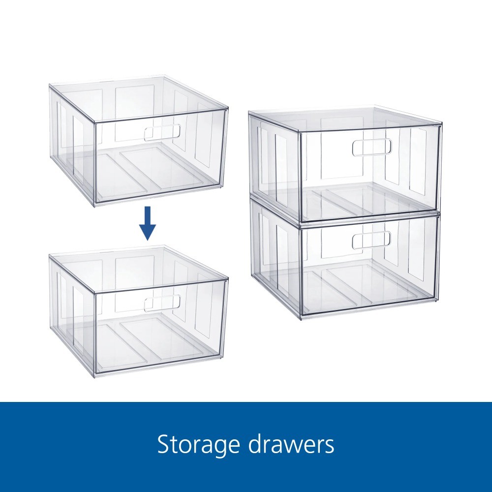 Clear Glossy Plastic Pull-Out Closet Drawer Extra Large Size, Adult Size