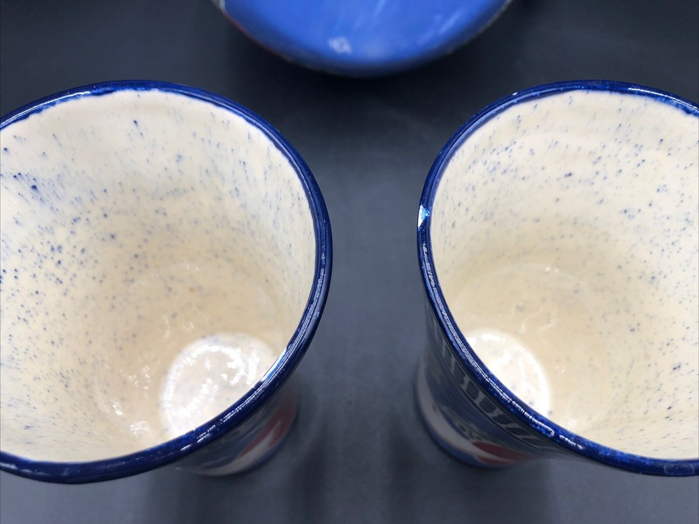 Handmade Signed Studio Art Pottery Ceramic Pitcher W/Cups