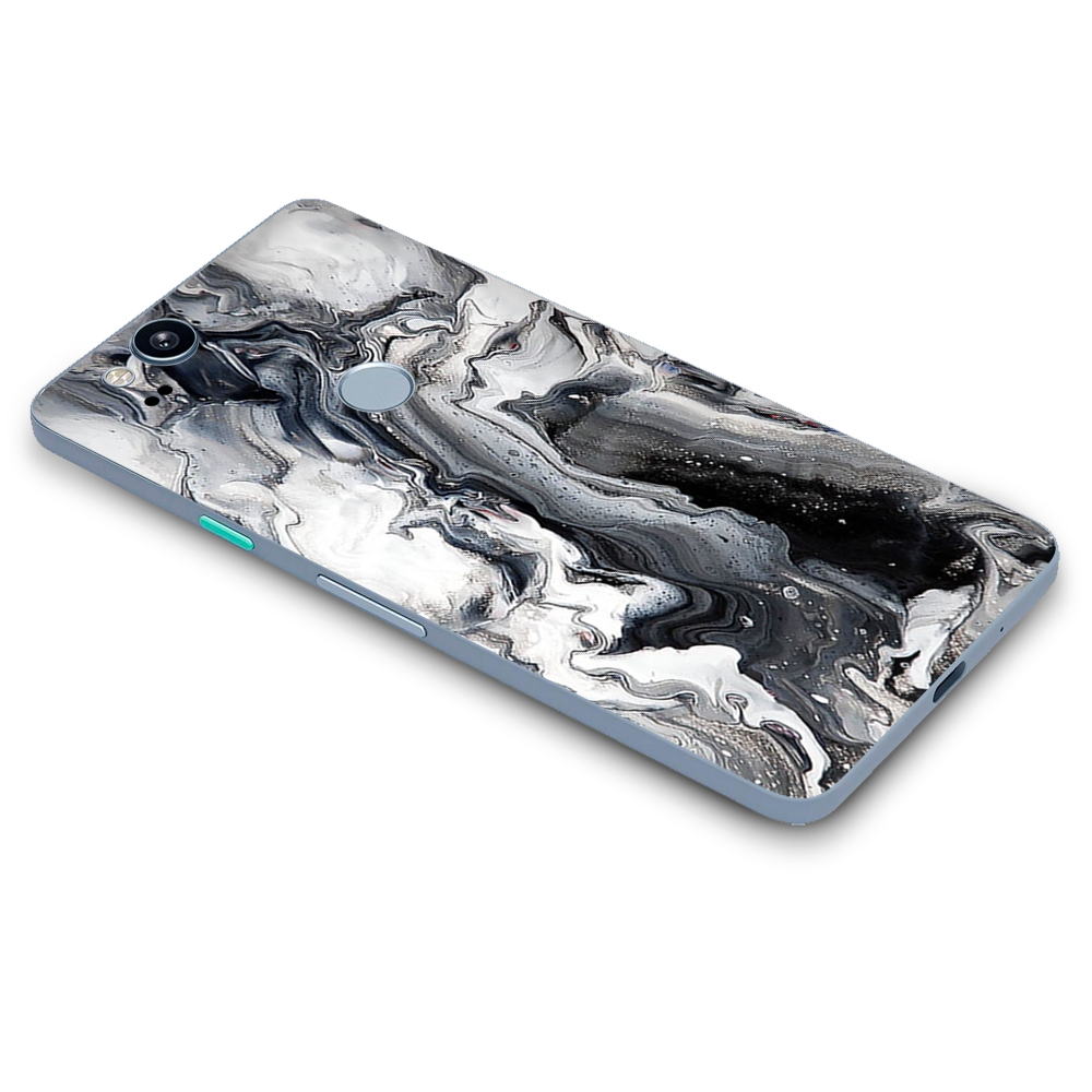 Google Pixel 2 Skins Decal Wrap Marble White Grey Swirl Beautiful