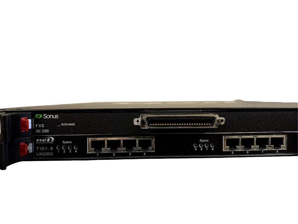 NETWORK EQUIPMENT TECHNOLOGIES T1E1-8 UX2000 w/ Sonus FXS SBC 2000