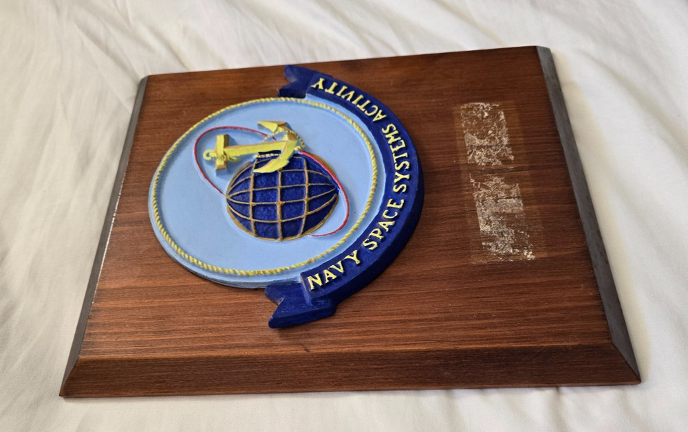 Vintage US Navy Space Systems Activity Wall Plaque