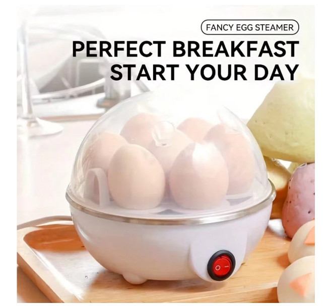 Electric Egg Cooker Auto Shut Off Hard Boiled Egg Maker Measuring Cup for 7 Eggs