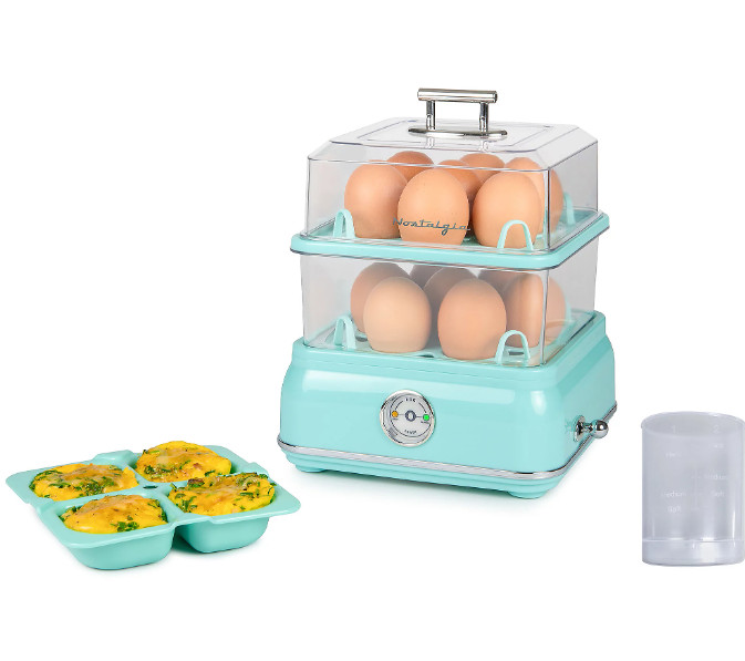 Retro Electric Egg Cooker 14 Egg Capacity Automatic Soft Medium Hard Boiled