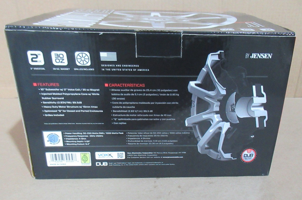 JENSEN DUBw10 DUB EDITION 10" SUBWOOFER