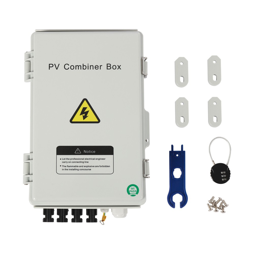 4String Solar PV Combiner Box 63A Circuit Breaker Solar Panel System Waterproof