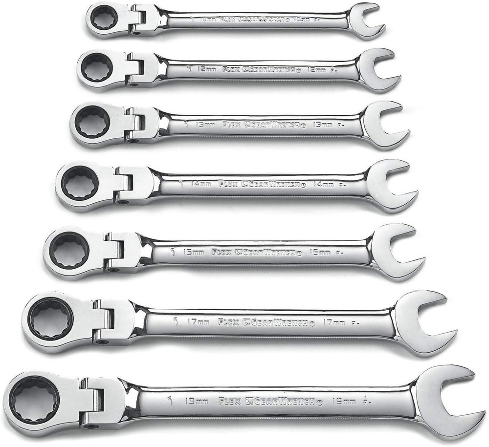 7 Pc. 12 Point Flex Head Ratcheting Combination Metric Set - 9900D