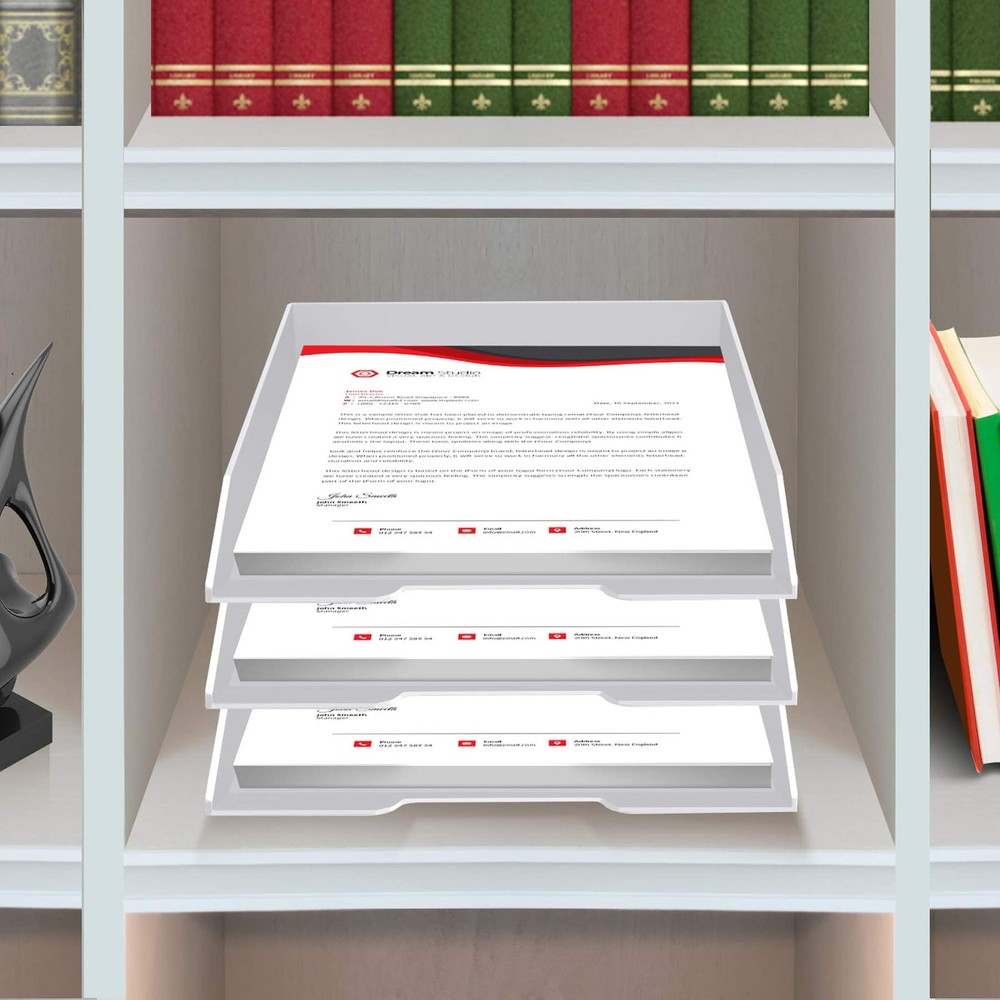 Stackable Letter Tray Front Load, Letter Size, Stacking Document Desk Office ...