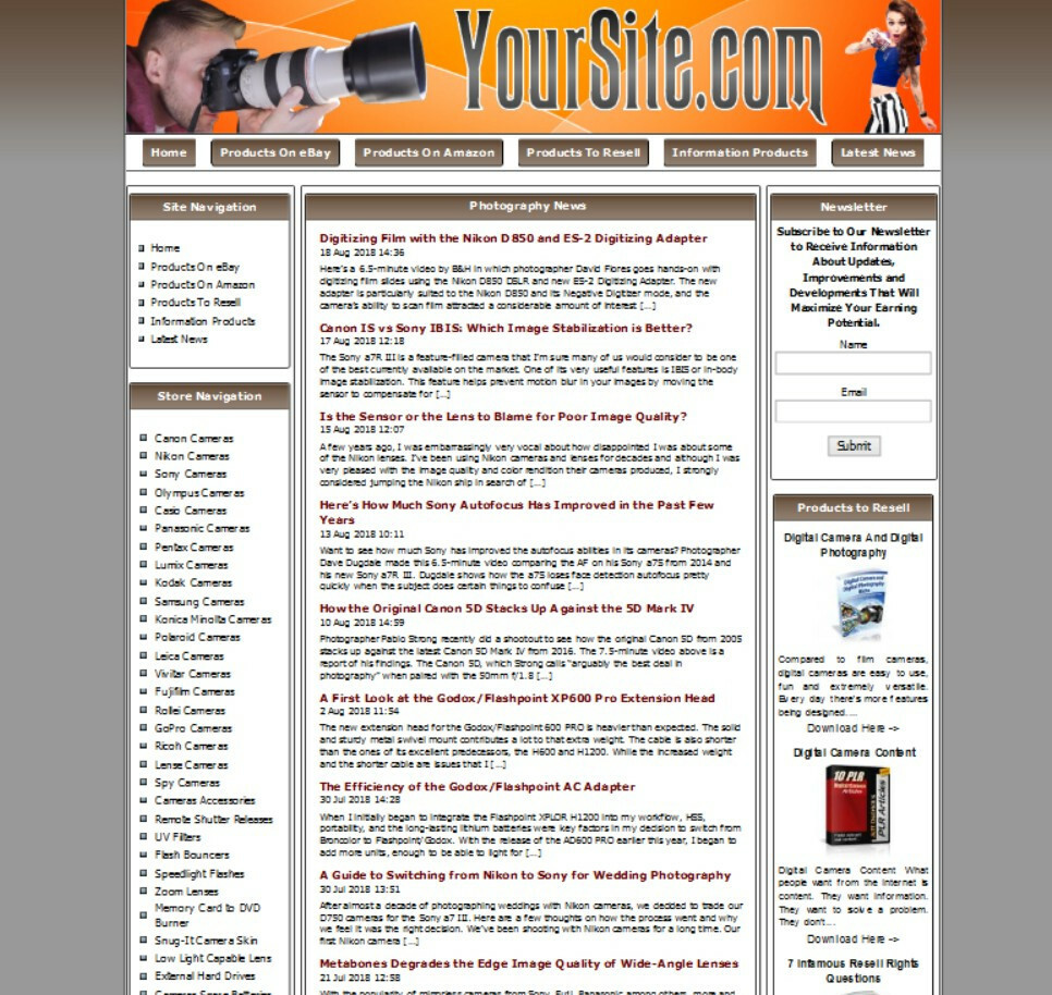 Digital Cameras Store Website