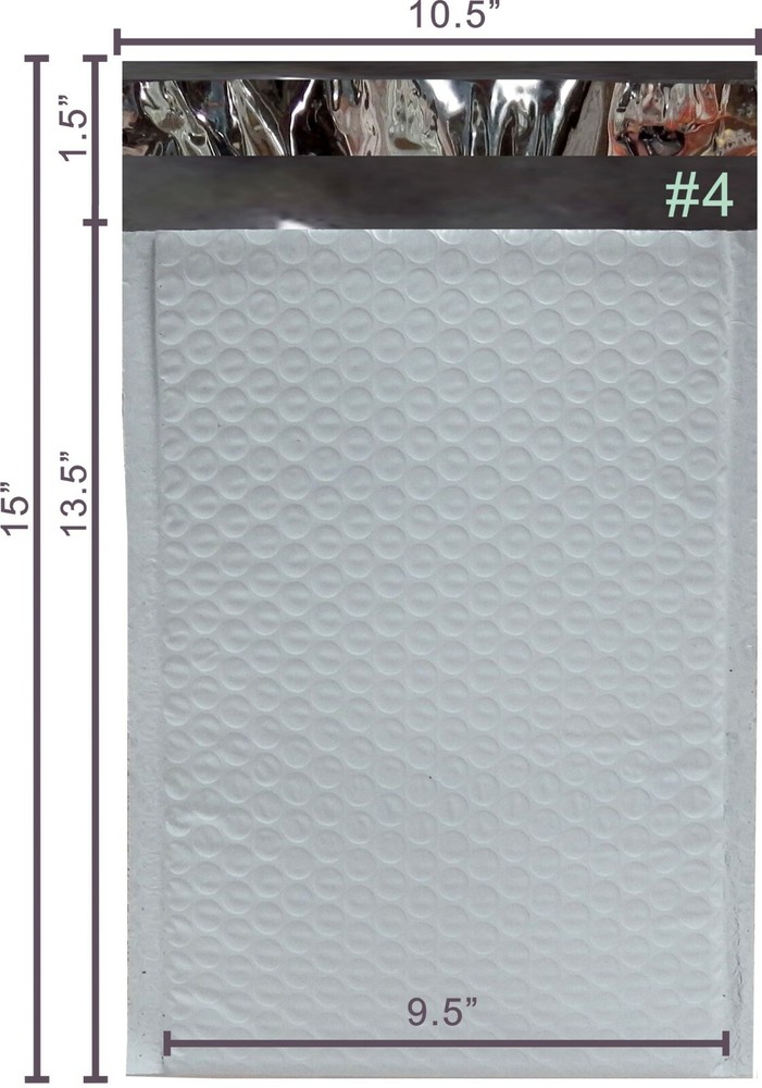 Polycyberusa® 200 #4 9.5 X 13.5 Poly Bubble Mailers Padded Envelopes