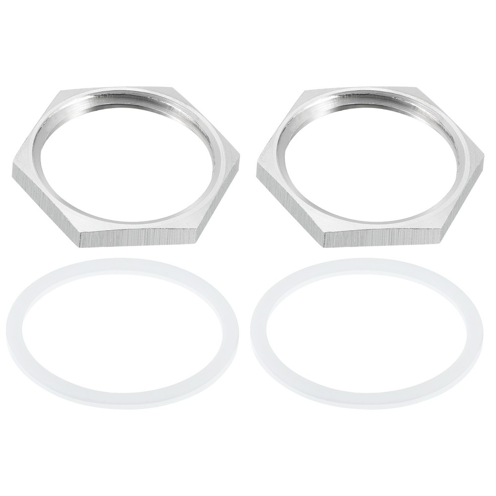 2pcs Cast Pipe Fitting Hex Locknut with Washer NPT 1", 1.42" OD