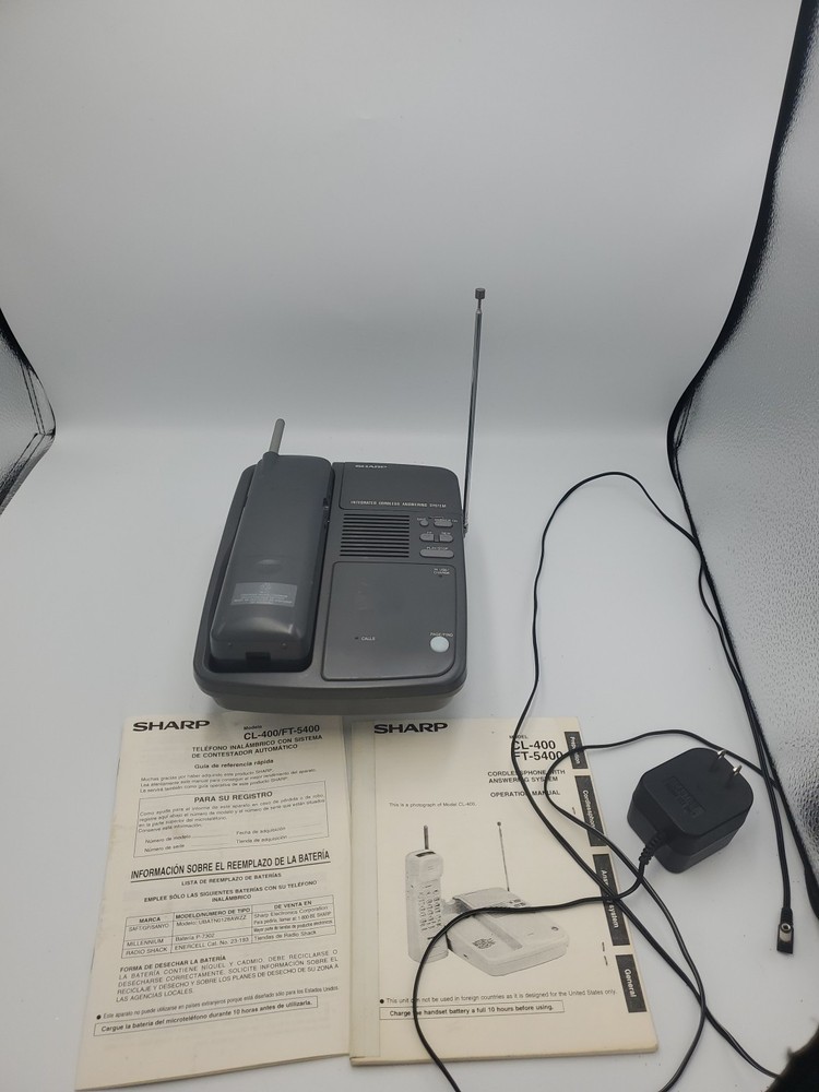 SHARP Integrated Cordless Answering System, FT5400 Gray