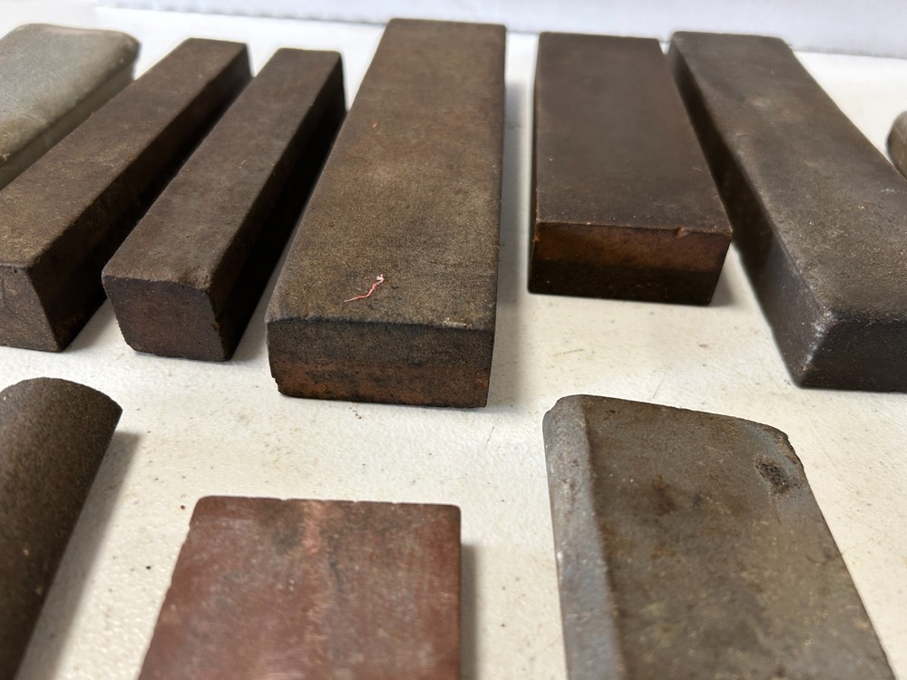 13 Vintage Sharpening Stones Various Shapes & Sizes