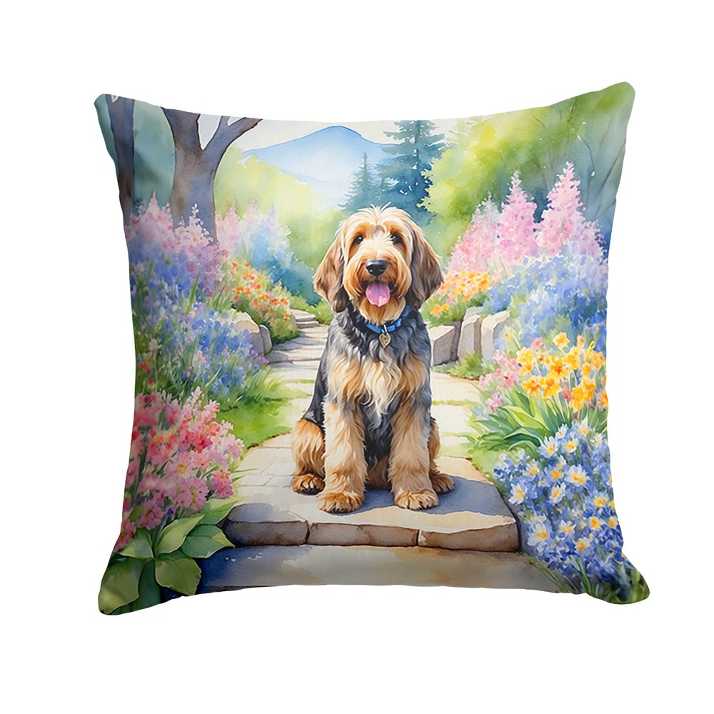 Otterhound Spring Garden Path Throw Pillow