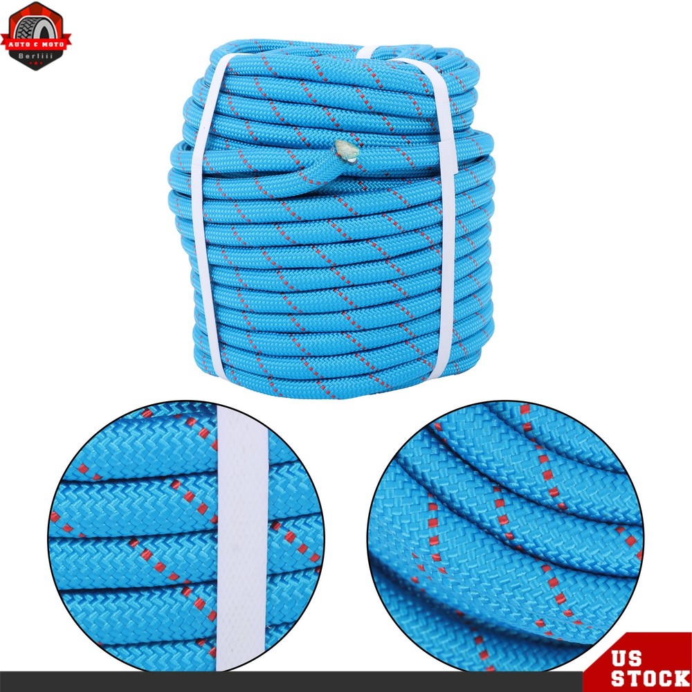 1/2" × 125' Double Braid Nylon Polyester Arborist Rope Pulling Rigging Line Blue