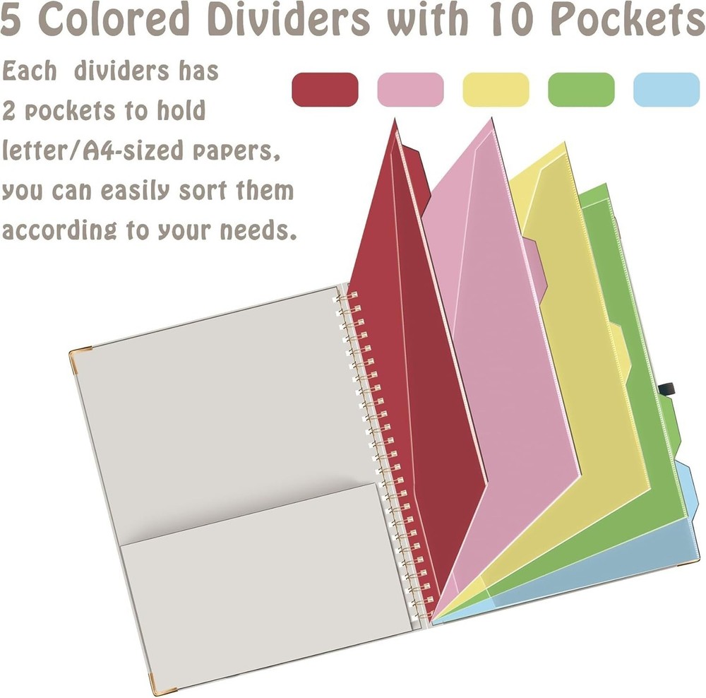 HAUTOCO Clipboard Folio with Refillable Lined Notepad for Letter Size (11" x ...