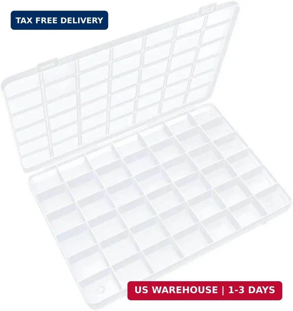 IOOLEEM 42 Grids Plastic Bead Organizer Box, Organizer Container Storage Box, Di