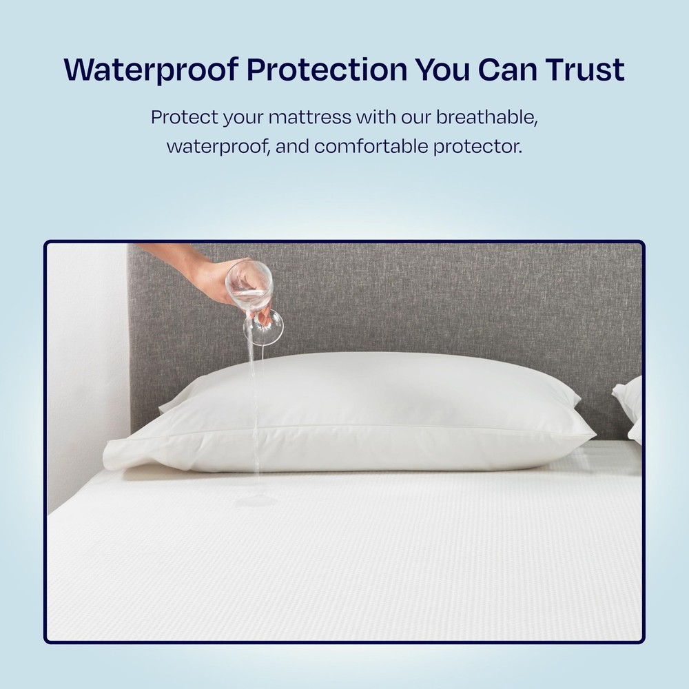 2-Pack Waterproof Mattress Protector for Full Size Bed - Soft, Noiseless, Coo...