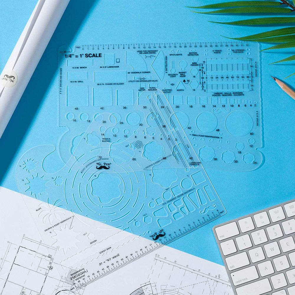 Drafting Landscaping Tools Drafting Ruler Shapes Drawing Stencils Engineering
