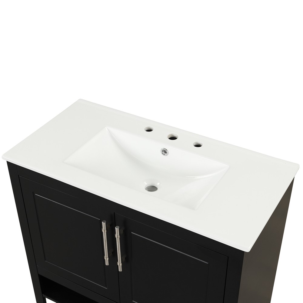 36" Bathroom Vanity with Sink Multi-functional Bathroom Cabinet w/Doors &Drawers