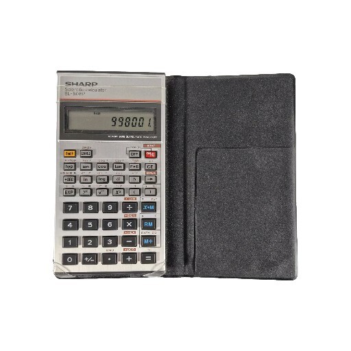 Sharp EL-506P Scientific Calculator Silver Case Tested Vintage