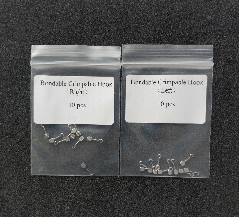 Dental Adhesive Crimpable Hook Orthodontic Bonding Sliding Button Left/Right
