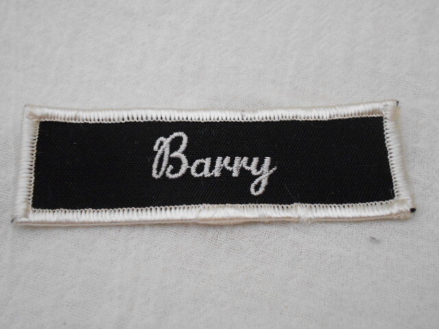 BARRY USED EMBROIDERED VINTAGE SEW ON NAME PATCH TAGS ASSORTED COLORS