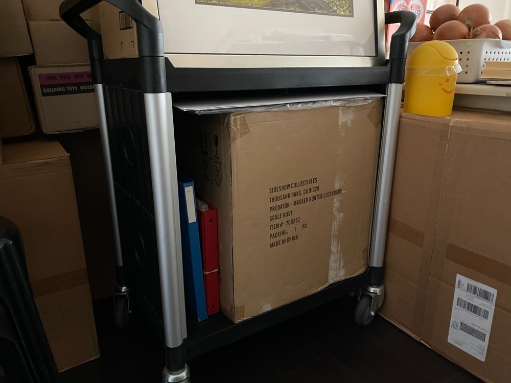 2-Tier Plastic Service Utility Cart with Wheels