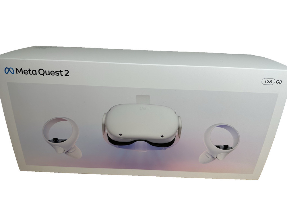 Meta Quest 2 128GB VR Headset Standalone System Controllers Tested Works - White