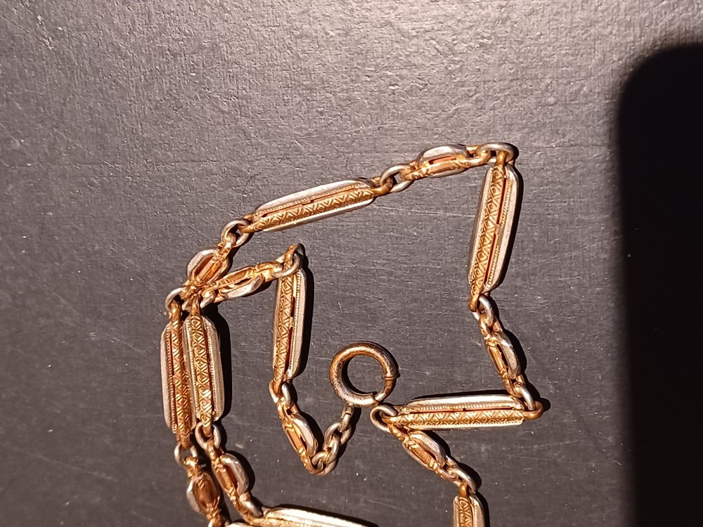 14" Pocket Watch Chain Gold Filled Two Tone
