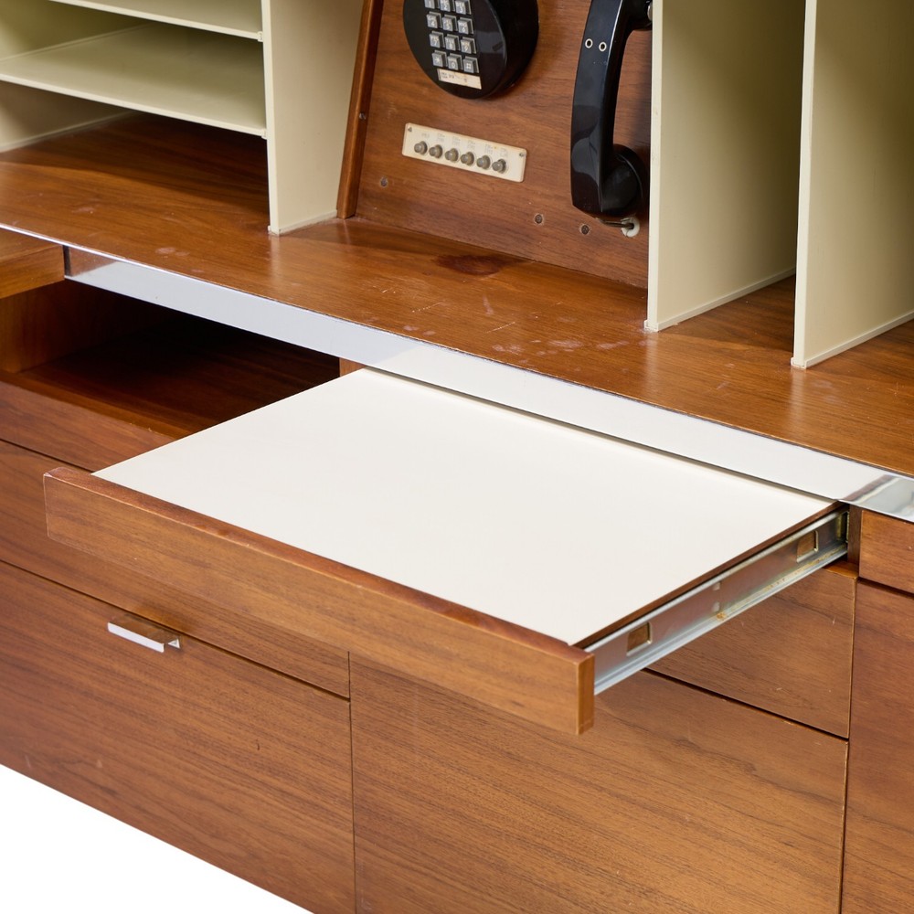 George Nelson for Herman Miller Mid Century Walnut Desk with Return